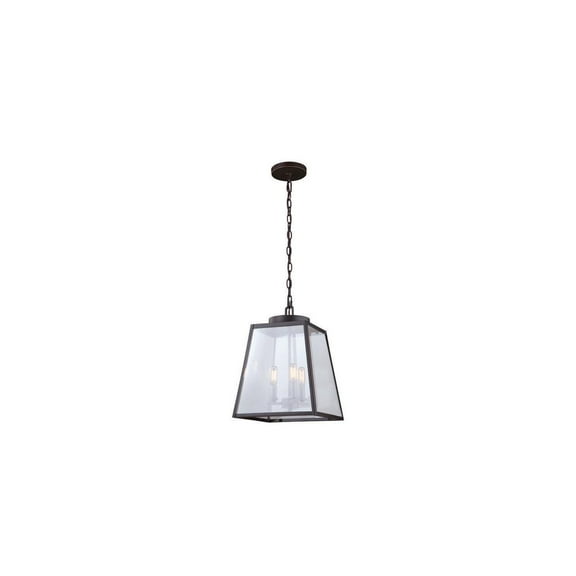 Farmhouse Pendant Light - Indoor Outdoor Lantern Ceiling Fixture - Hanging Light Shade - 12 Inch