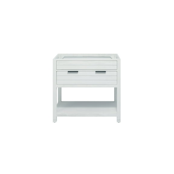 Bathroom Vanity Base 36 Inch, French Country Style, White Wash Finish, Sink Cabinet
