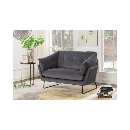 Homestock French Country Velvet Contemporary Loveseat