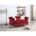 thumbnail image 1 of HomeStock Coastal Cottage Loveseat, 60" x 34" x 30" Jeweled Tufted Micro Suede with Pocketed Coil Seats for Comfort-Color:Burgundy, 1 of 5