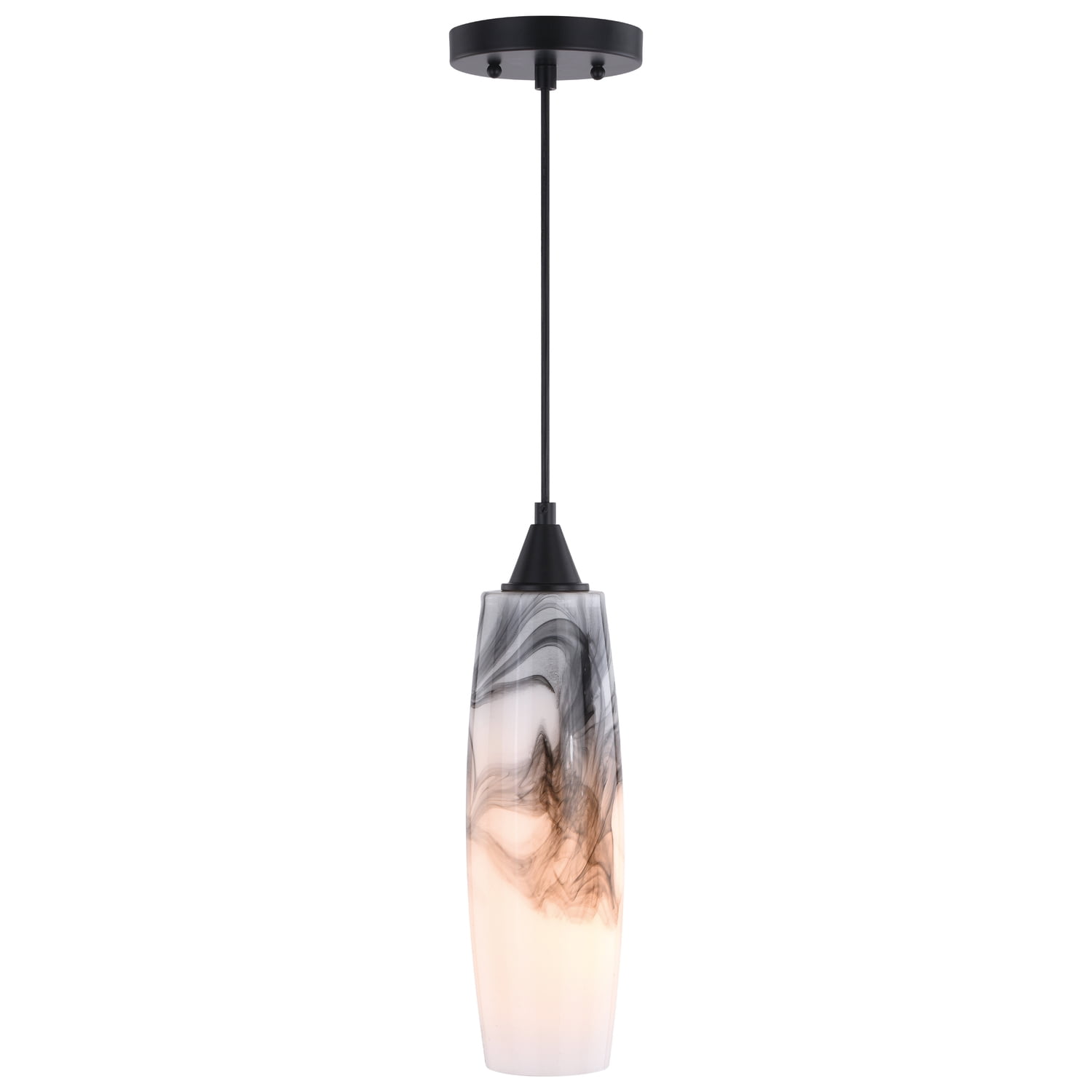 Milano Oil Rubbed Bronze Mini Pendant Light with Hand-Blown Glass