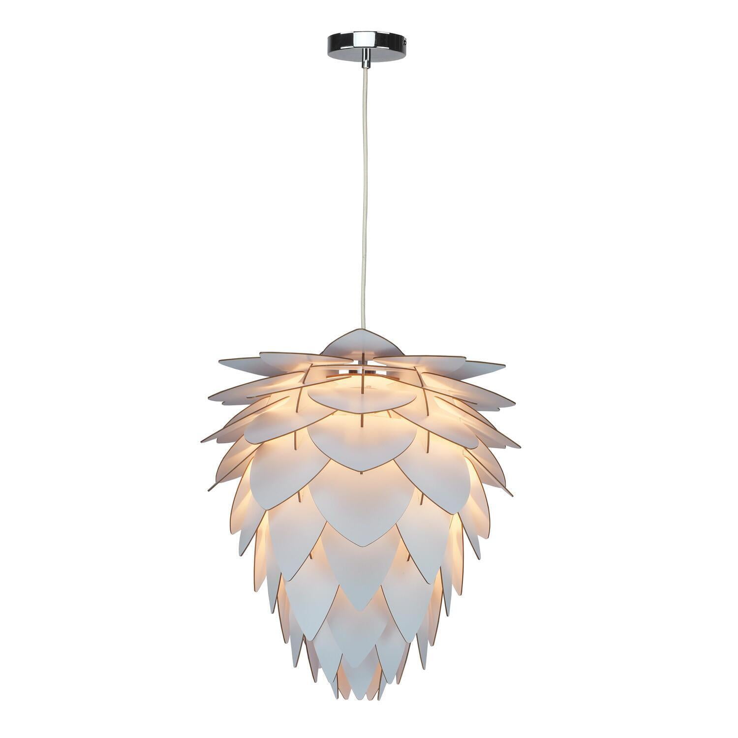 Ceiling Light Fixture - Modern Hanging Lamp for Dining Room, Living Room, Entryway - White Finish