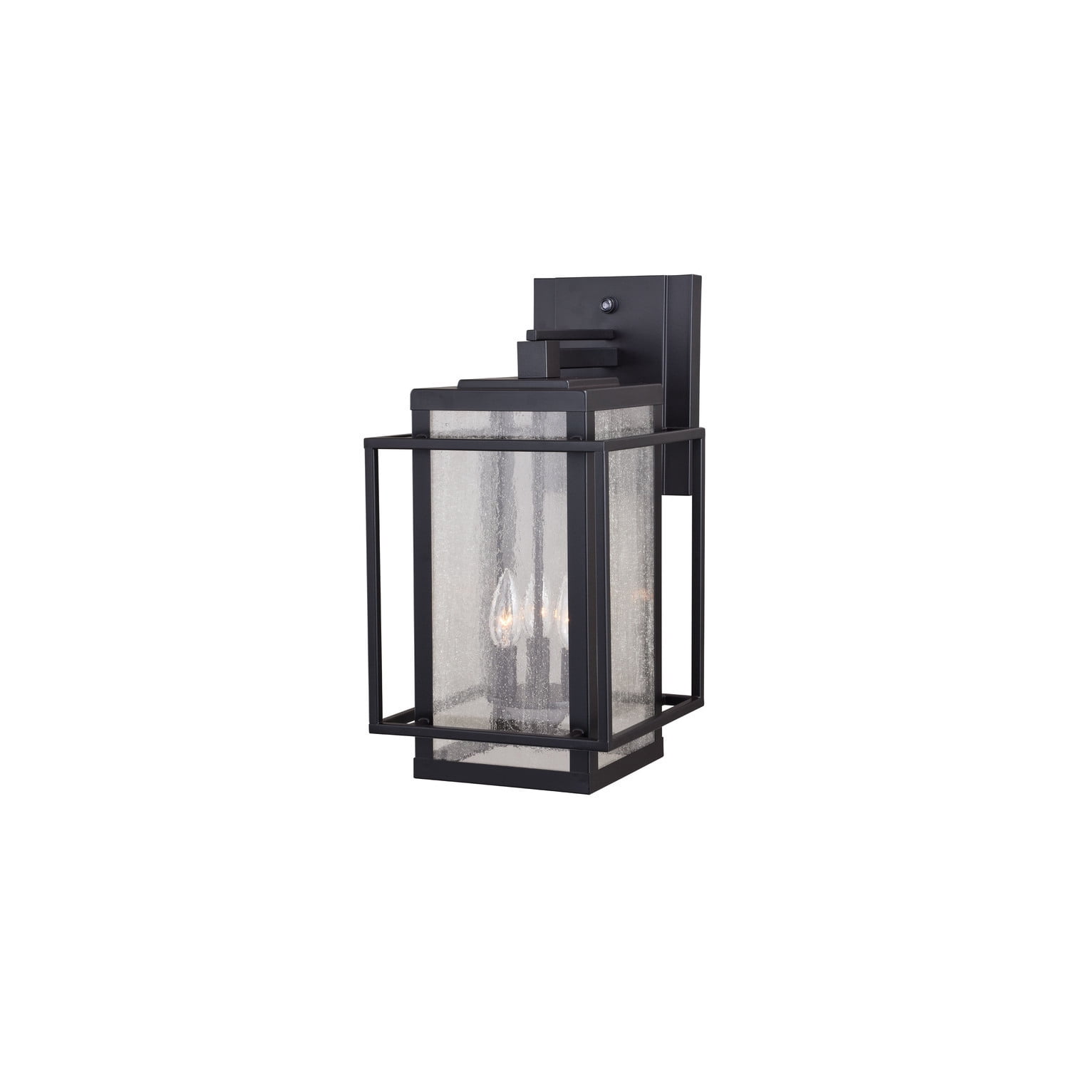 Homestock French Flair Mission Hyde Park 3 Light Dusk To Dawn Outdoor Wall Lantern Clear Glass, Outdoor Lighting Products, Bronze, 9.5"W X 18.5"H X 12.25"D