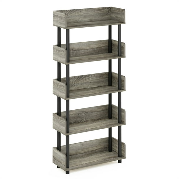 Homestock Global Glam 5-Tier Toolless Display Rack, French Oak/Black