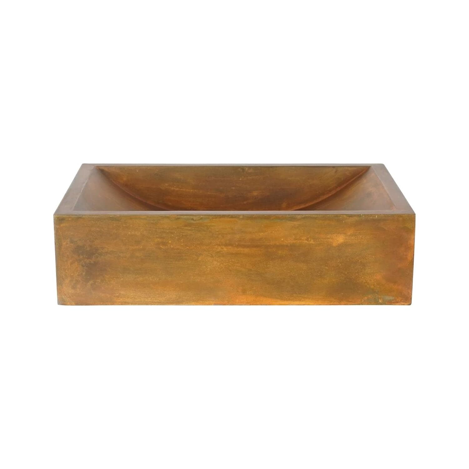 Rectangle Vessel Sink - Modern Bathroom Sink, Brown Ceramic Basin, Vintage Style Decor
