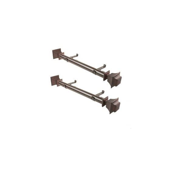 Glam Curtain Rods - Steel Rods with Resin Finials - Set of 2 - 12 Inch Single Rods