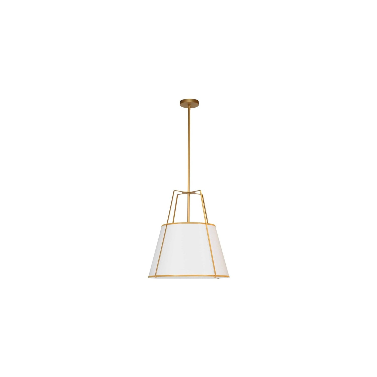 Gold and White Modern Drum Pendant Light