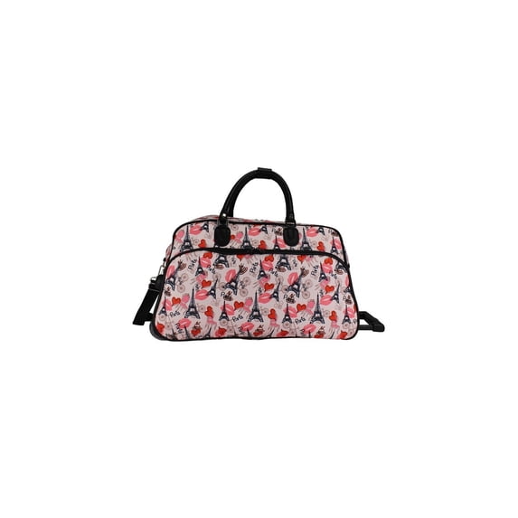 Rolling Duffel Bag 21 Inch Carry On Travel Duffel Bag with Wheels Pink