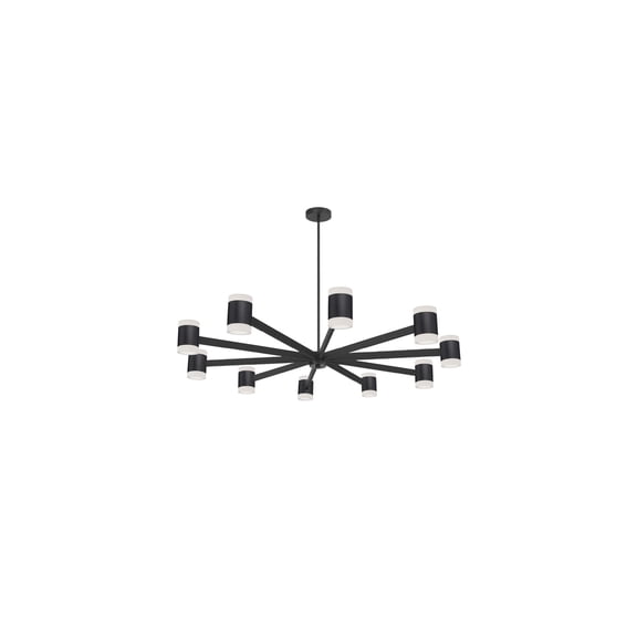 Modern Chandelier 84W Matte Black Ceiling Light Fixture Dimmable