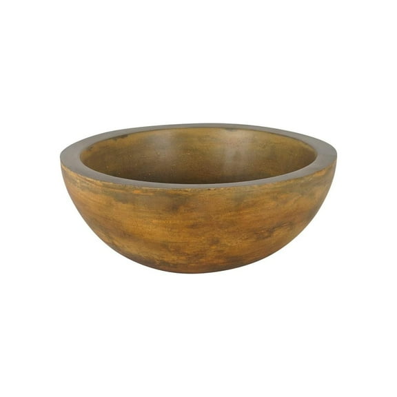 Round Concrete Vessel Sink - Modern Bathroom Sink, Vintage Brown Ceramic Basin, Durable Sink Decor