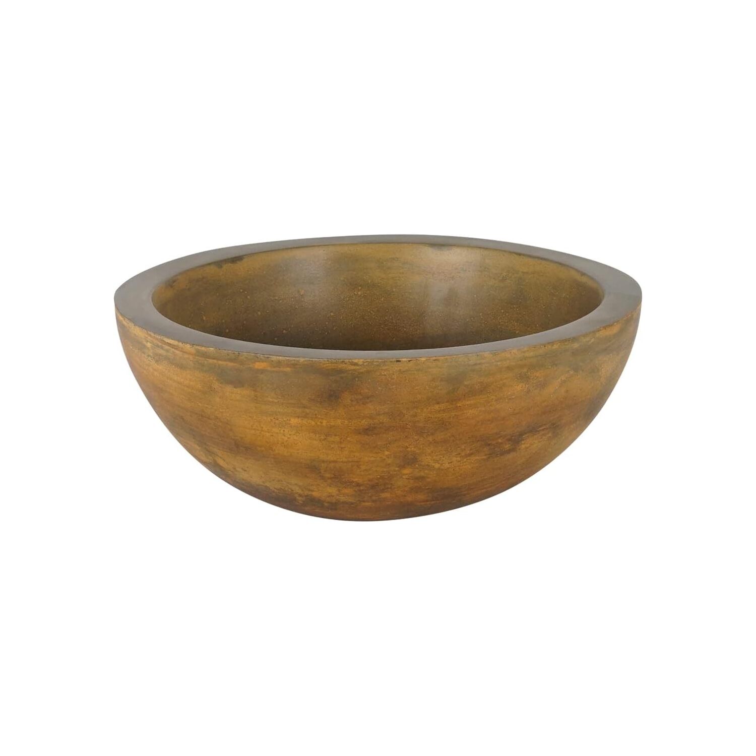 Round Concrete Vessel Sink - Modern Bathroom Sink, Vintage Brown Ceramic Basin, Durable Sink Decor