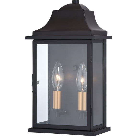 Outdoor Wall Lantern Bronze Finish Clear Glass 2 Light Exterior Lighting