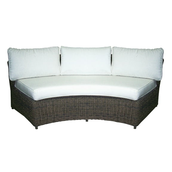 HomeStock Gothic Grace Outdoor Rounded Sofa, 84.645"W x 37.79"D x 27.55"H, Hand-Woven, All-Weather Wicker, Stylish Outdoor Chat Area!