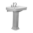 thumbnail image 1 of Homestock Gothic Grandeur 26 Inch Vitreous China Pedestal Lavatory With Mounting Hardware - Compact And Elegant Bathroom Sink, 1 of 8