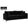 thumbnail image 1 of Velvet Sofa Contemporary Black Accent Sofa with Metal Legs Interchangeable Base Living Room Sofa, 1 of 1
