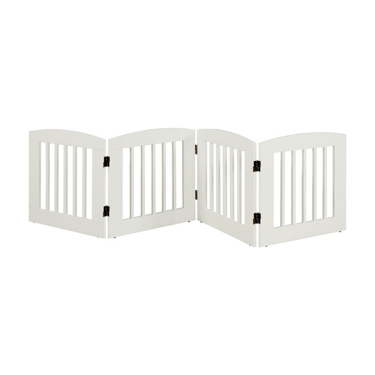 Handcrafted Pet Gate Bi Fold Wood Pet Barrier Free Standing 96 Inch Wide