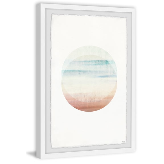 Sunset Wall Art Print - 36x24 Framed Painting - Modern Abstract Home Decor - Contemporary Digital Art