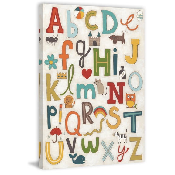 Alphabet Soup Painting Canvas Print - Modern Wall Art Decor 8x12 Inch