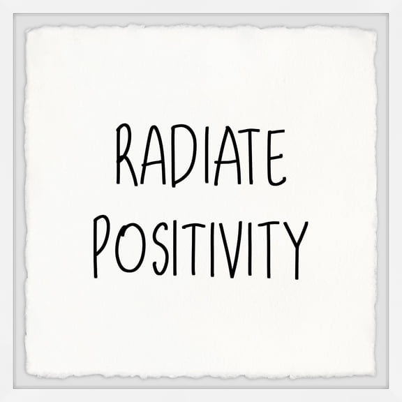 Positive Vibes Wall Art - Framed Canvas Print, Modern Home Decor, Large Black and White Text Art, Ready to Hang