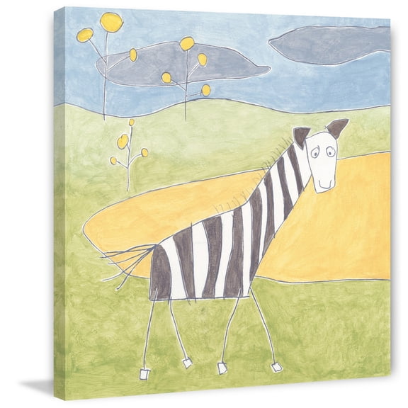 Zebra Canvas Wall Art Print - Modern Home Decor, Large Canvas Prints, Wrapped Canvas, Quinn Painting, 24x24 Inch