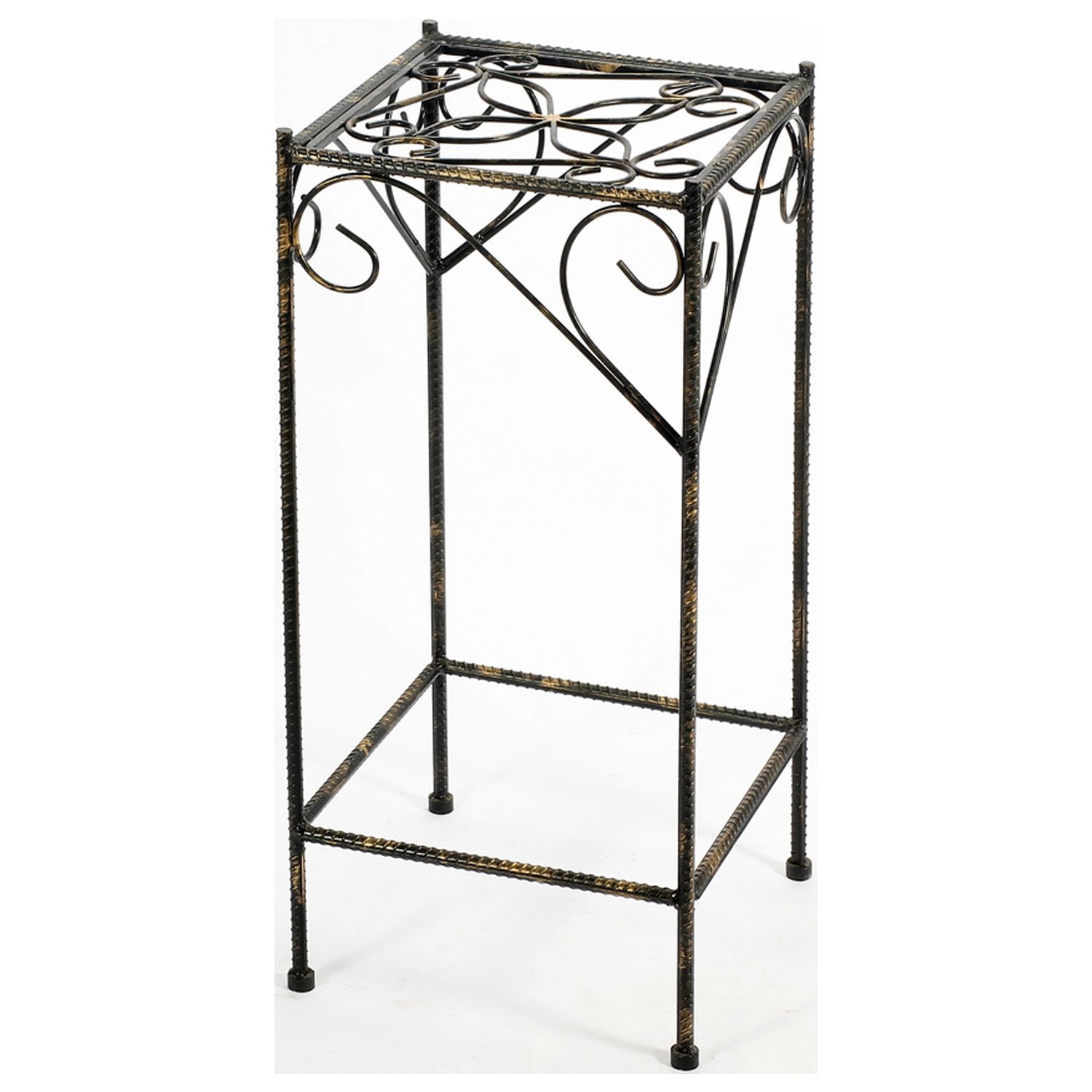 Large Black and Gold Cast Metal Celtic Clover Plant Stand