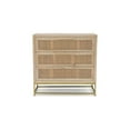 thumbnail image 1 of Rattan Cabinet with Drawers - Gold Metal Utility Storage Organizer - 30x14x29.5 Inch, 1 of 6
