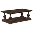 thumbnail image 1 of Homestock Lakeside Living Rectangular Coffee Table With Turned Legs And Floor Shelf Coffee Table - 30"D X 50"W X 19"H, Plank Design Floor Shelf, Elongated Turned Legs, 1 of 5