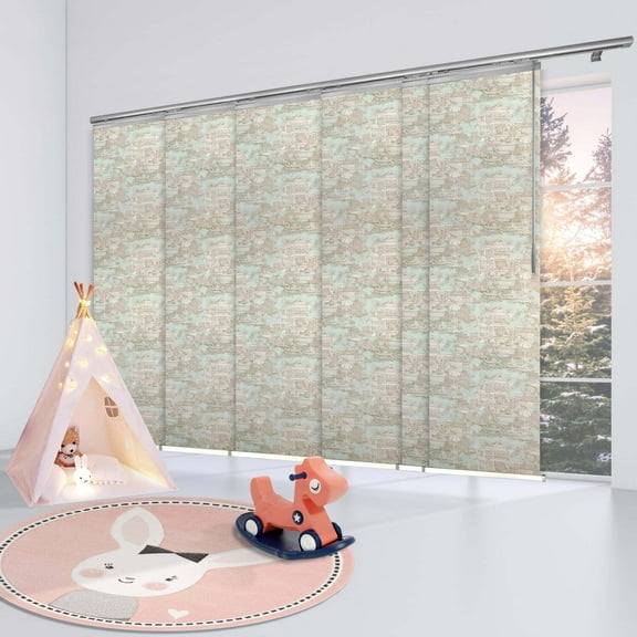 Adjustable Steel Panel Track Room Divider - Medieval Majesty Partition System - Ceiling or Wall Mount - 70-130 Inch Width