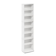 HomeStock Adjustable Shelves Multimedia Storage Tower Rack with Spacious Media Organization, Durable Design, Versatile Rack for DVDs, CDs, Games, and More-ColorWhite,Size8 Tier
