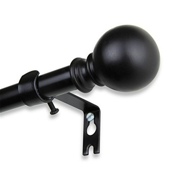 Medieval Window Curtain Rod - Black Wall Mount Rod with Brackets - Home Decor Hardware