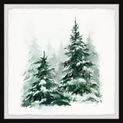 Winter Woods Canvas Wall Art - Framed Painting Print - Large Home Decor - 32x32 Inch