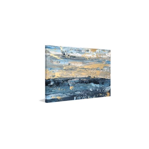 Canvas Wall Art - Flowing River Painting Print on Wrapped Canvas - Large Modern Home Decor