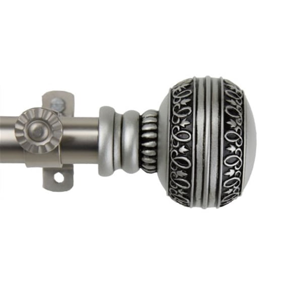 Decorative Window Curtain Rod - Tension Rod, Adjustable, Satin Nickel Finish, 48 Inch Length