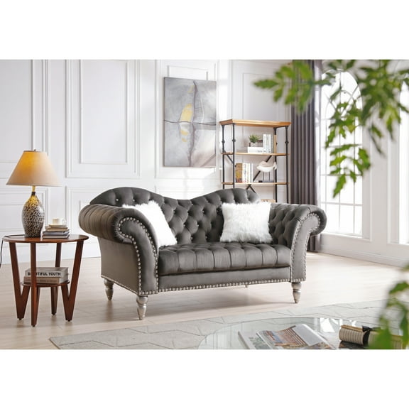 Homestock Mediterranean Magic Loveseat , Dark Gray