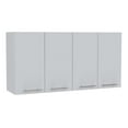 thumbnail image 1 of Homestock Mediterranean Magic Wall Cabinet, Four Doors, Two Cabinets, Two Shelves - White - Elegant Kitchen Storage Solution, Four Doors, White Finish, 1 of 7