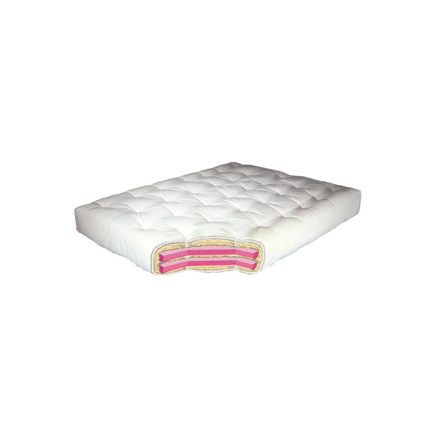 King Size Futon Mattress 10 Inch Double Foam Cotton - Tan Tight Top Comfort