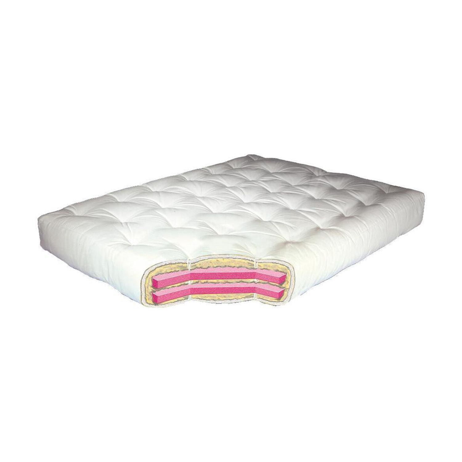 King Size Futon Mattress 10 Inch Double Foam Cotton - Tan Tight Top Comfort