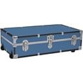 thumbnail image 1 of HomeStock Seaside Style Heavy Duty 31" Under Bed College Storage Trunk with Wheels & Lock, Latch Closure Type, 30" L x 8.25" W x 18.25" H, Ideal Camp Dorm Room Trunk Footlocker-Color:Misty Blue, 1 of 5