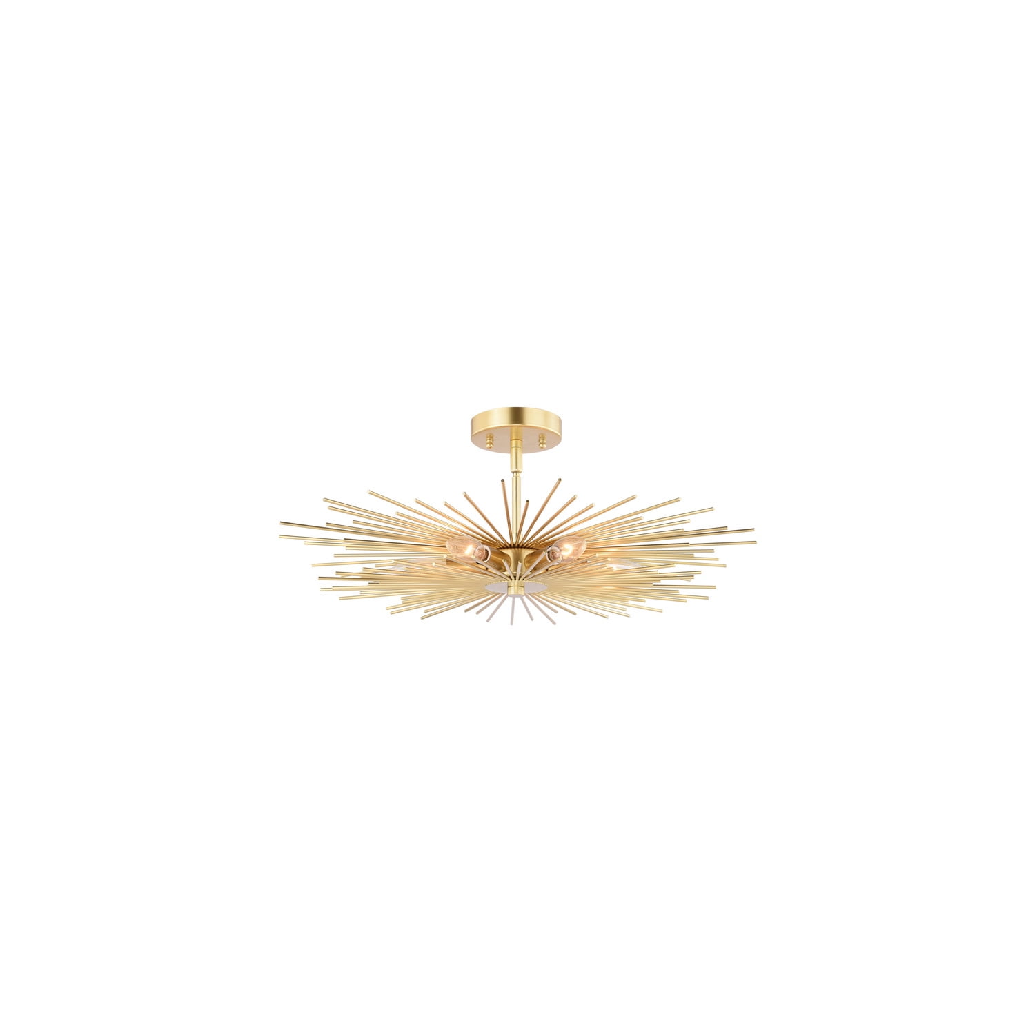 Nikko Glam Gold Sputnik-Style 24" LED-Compatible Semi-Flush Mount