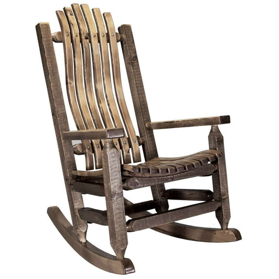 Rocking Chair Modern Wood Rocker Comfortable Ergonomic Design Indoor Outdoor Use