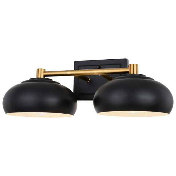 Modern Bathroom Vanity Light2 Light Black Brass Dome FixtureMid Century Style