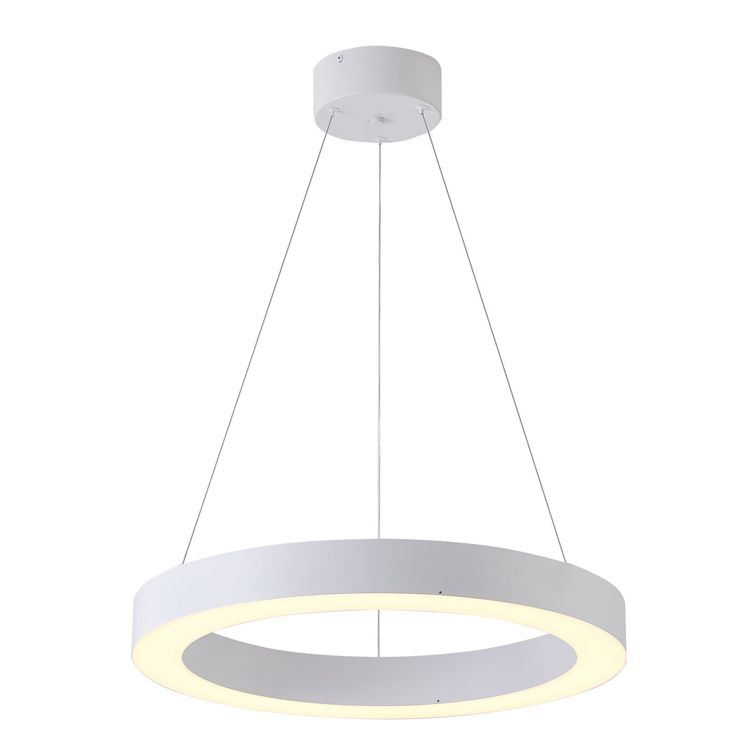 Modern Halo Ring Light - Matte White light Ceiling Light with Crystal Accent - 21.6 Inch Diameter