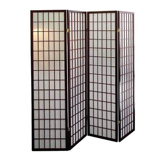 Modern Room Divider Screen 4-Panel - Wood Frame Privacy Screen for Home Office Living Room Decor