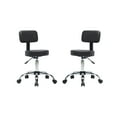 thumbnail image 1 of Homestock Modern Motifs Drafting Stool, Set Of 2, Ergonomic Design, Home, Office Chair/Stool, Adjustable Height Stool, Faux Leather Upholstery, Heavy-Duty Casters For Mobility-Color:Black, 1 of 9