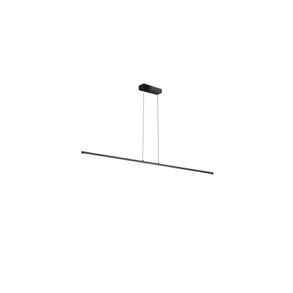 Modern Pendant Light - 30W Matte Black Horiz Shade with Acrylic Diffuser