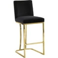 thumbnail image 1 of Homestock Modern Muse Black Velvet Stool, 1 of 10
