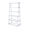 thumbnail image 1 of Modern Metal Bookshelf - 6 Tier Rectangular Display Shelf - Chrome & White Bookcase - 36"W x 16"D x 71"H, 1 of 6