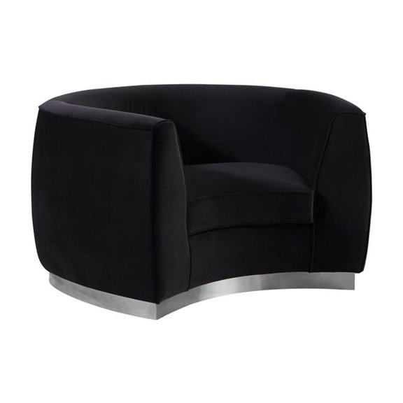 Homestock Modern Muse Navy Velvet Chair