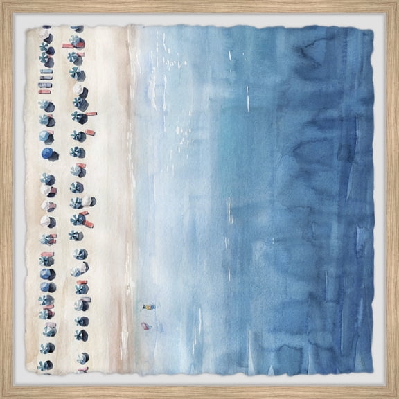 Mountain Lodge Canvas Wall Art - Blue Sun Loungers II Print - Large Home Decor - 18x18 Inch