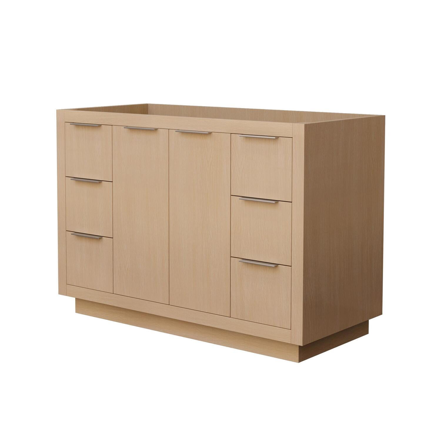 Homestock Mountain Majesty 48 Inch Single Bathroom Vanity, Light Straw Finish, No Countertop, No ...
